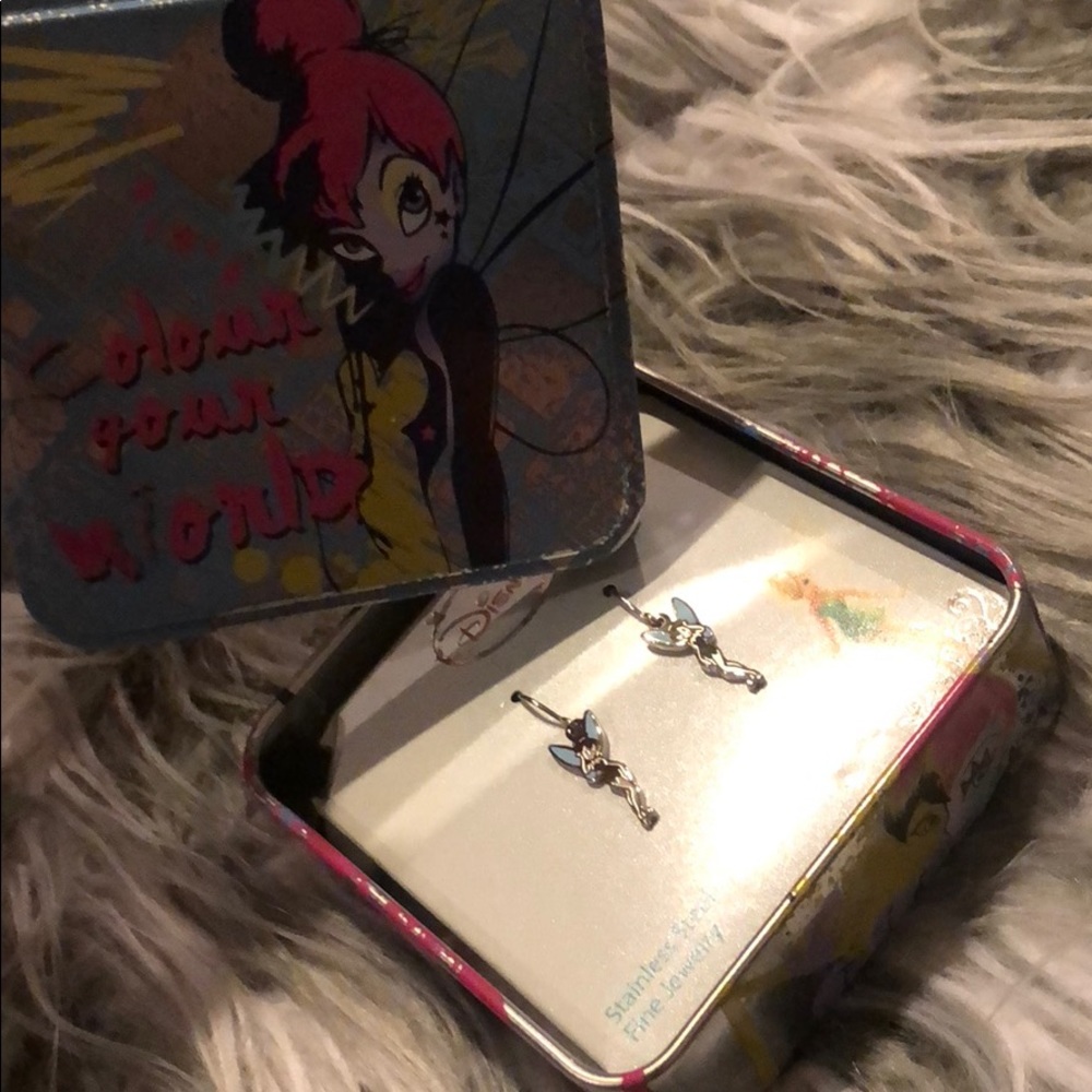 New in tin Disney Tinkerbell earrings